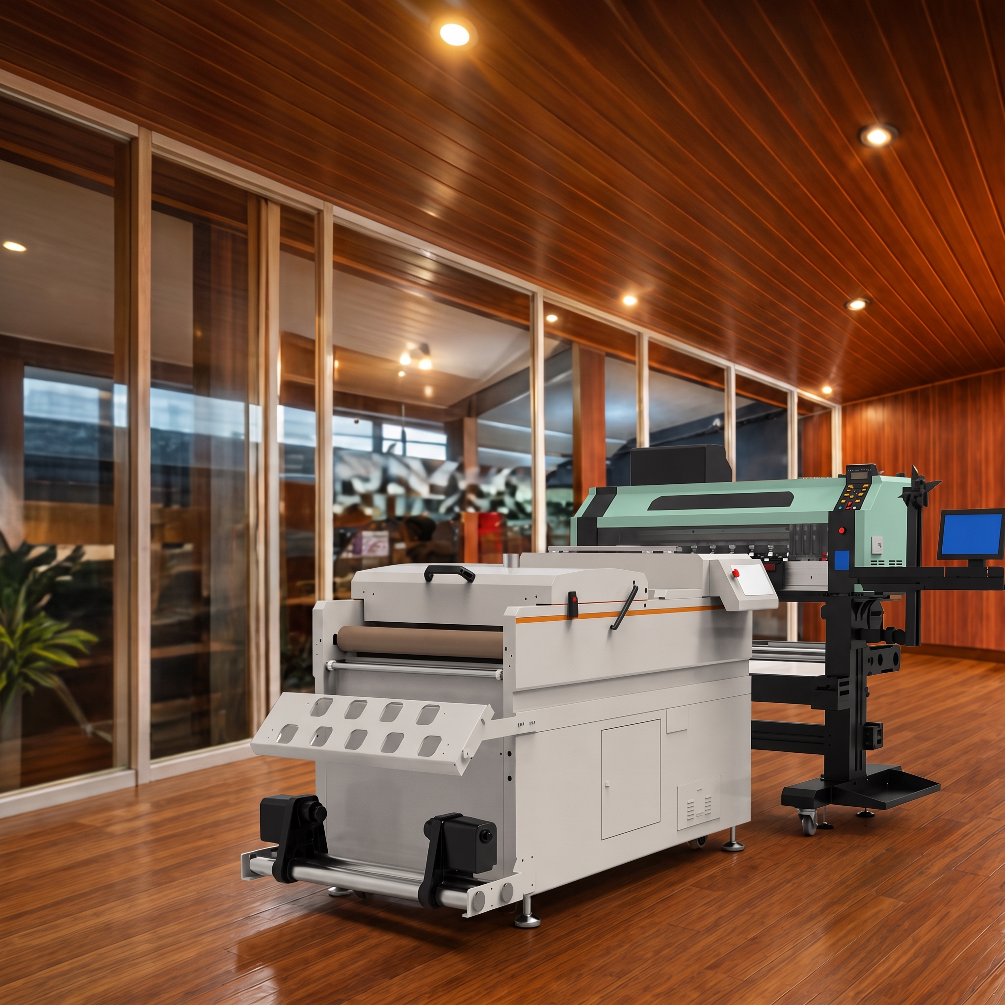 Mesin printer DTF meteran di workshop TCA
